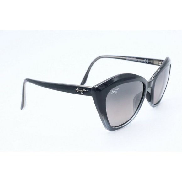 Maui Jim Lotus MJ 827-02J Cat Eye Black Sunglasses Gray Polarized Lens 56mm (B) main image 6